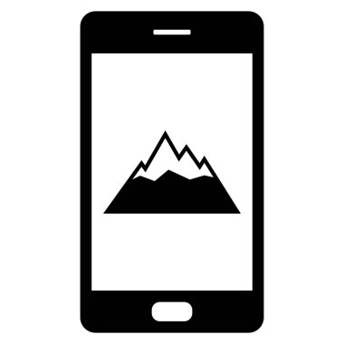 Dağlar ve akıllı telefon vektör gösterimi olarak