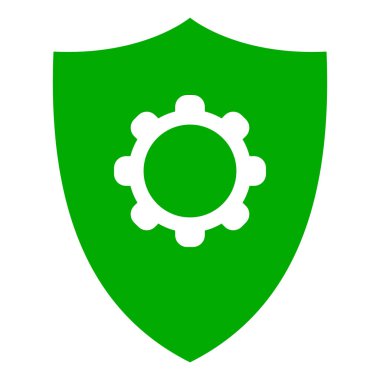 Wheel and shield as vector illustration