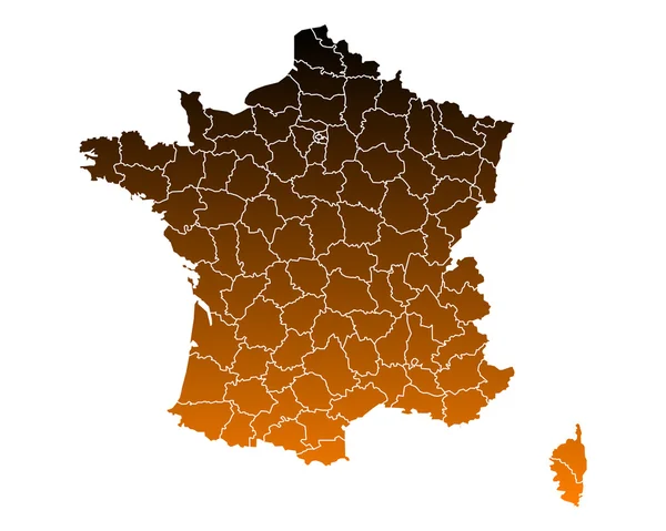 Mappa della Francia — Vettoriale Stock