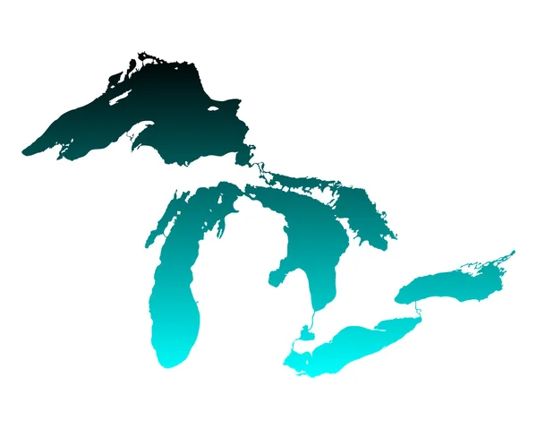 O mapa de Great Lakes —  Vetores de Stock