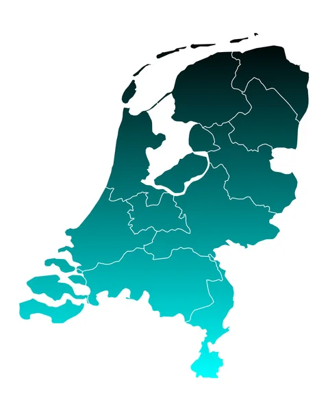 Kaart van thr Nederland — Stockvector