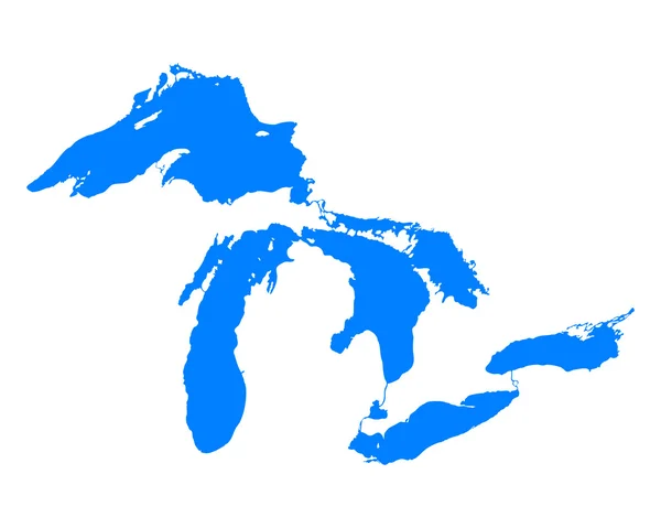 O mapa de Great Lakes — Vetor de Stock
