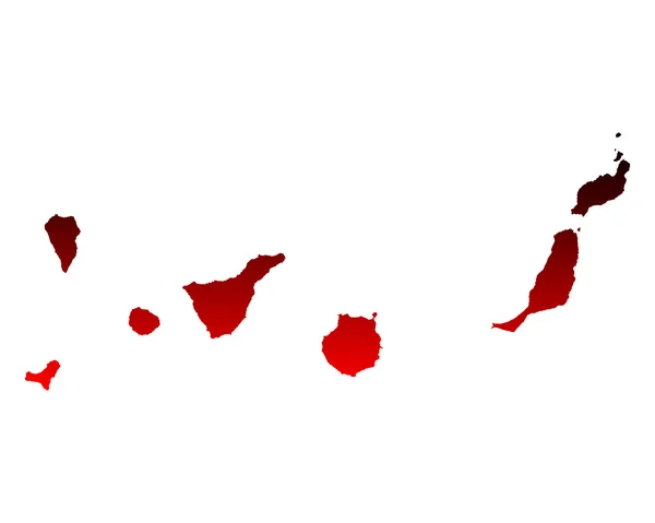 Karte der Kanarischen Inseln — Stockvektor