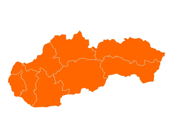 Kaart van Slowakije — Stockvector