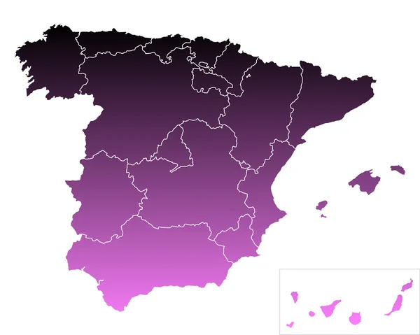 Mapa da Espanha —  Vetores de Stock