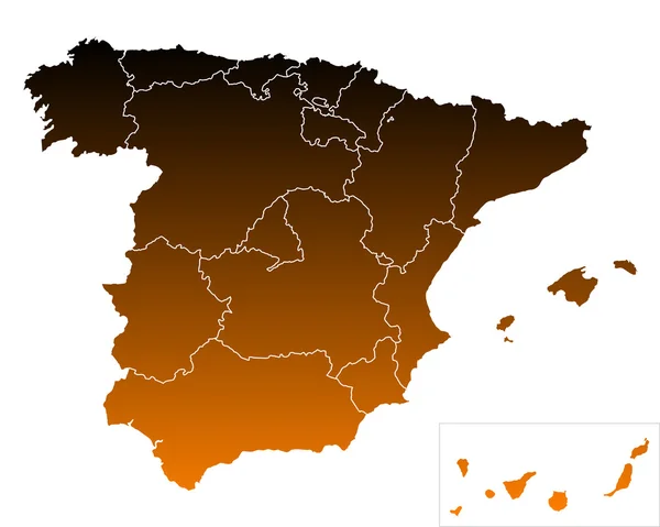 Carte de l'Espagne — Image vectorielle