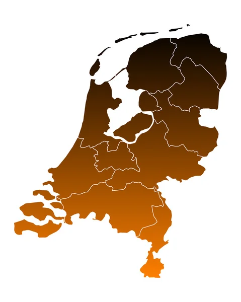 Kaart van thr Nederland — Stockvector