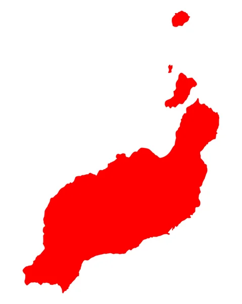 La mappa di Lanzarote — Vettoriale Stock