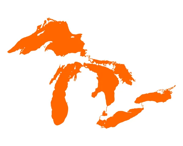 O mapa de Great Lakes —  Vetores de Stock