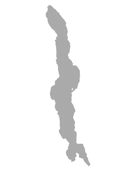 호수 말라위의 지도 — 스톡 벡터