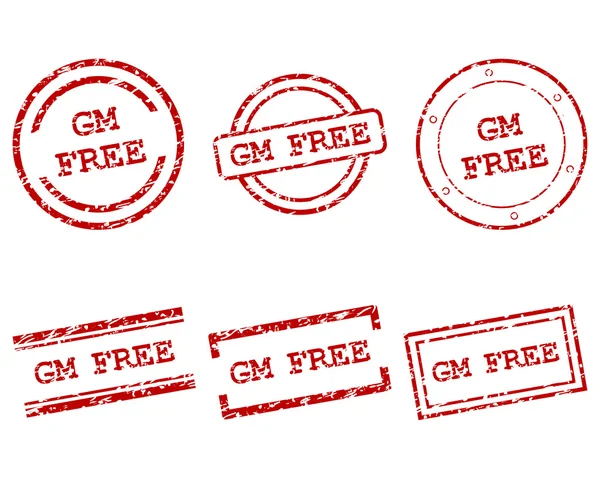 GM δωρεάν γραμματόσημα σε λευκό — Διανυσματικό Αρχείο