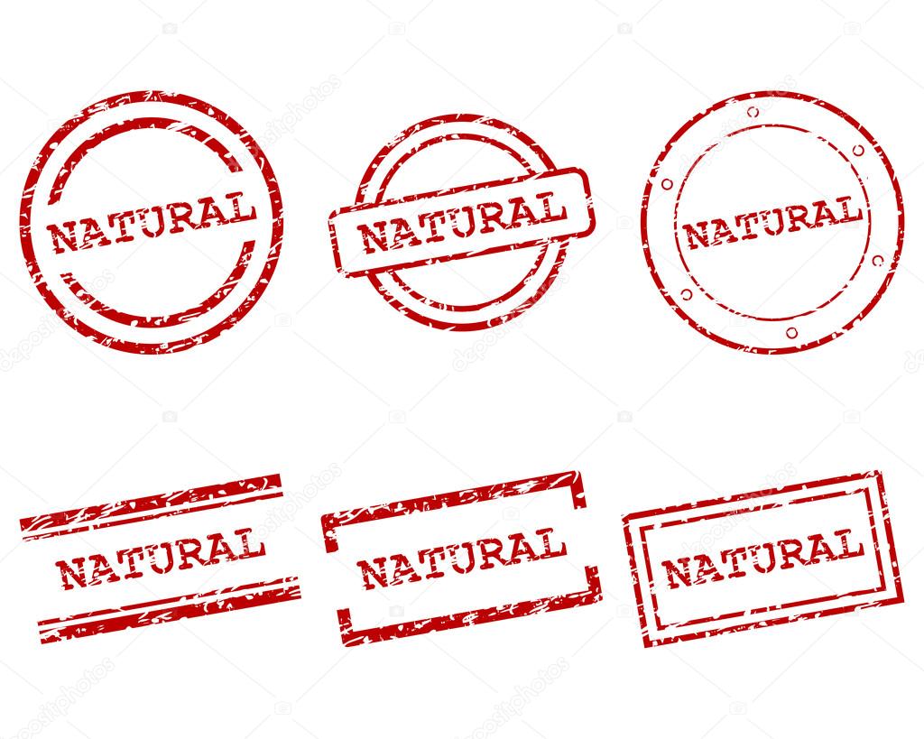 Natural stamps on white