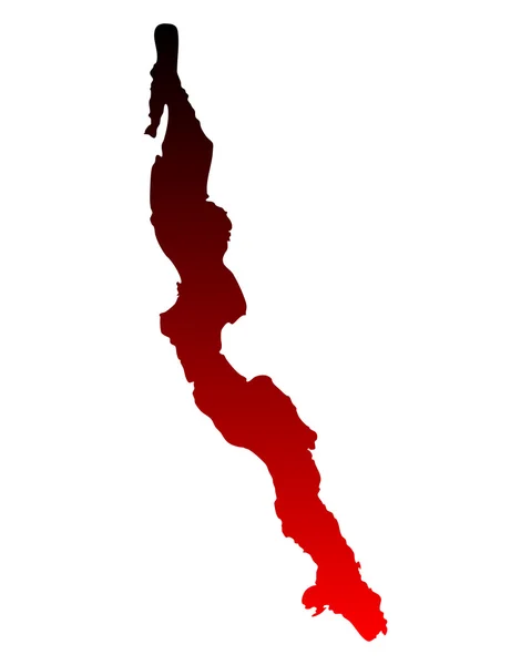 タンガニーカ湖の地図 — ストックベクタ