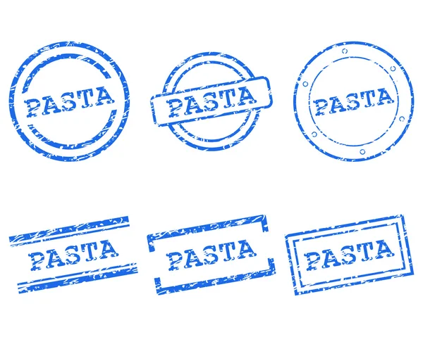 Pasta stämplar på vit — Stock vektor