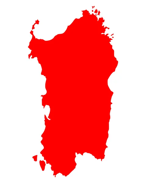 撒丁岛准确的地图 — 图库矢量图片