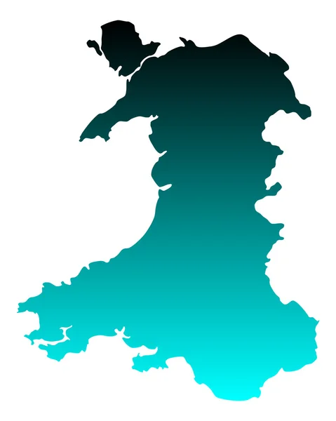 Accurate map of Wales — Stock Vector