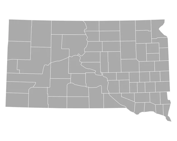 El mapa de Dakota del Sur — Vector de stock