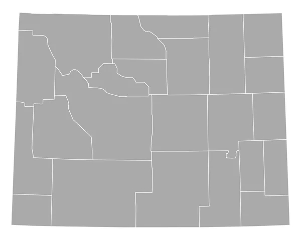 Wyoming doğru harita — Stok Vektör