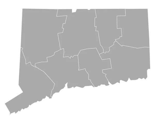 Mapa exacto de Connecticut — Vector de stock