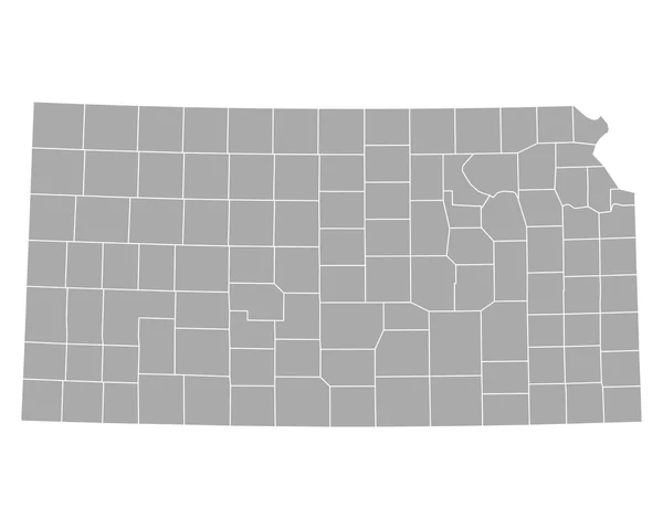 Mapa exato de Kansas — Vetor de Stock