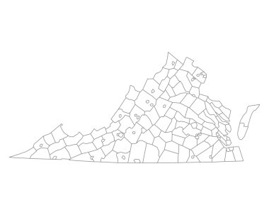 Accurate map of Virginia clipart