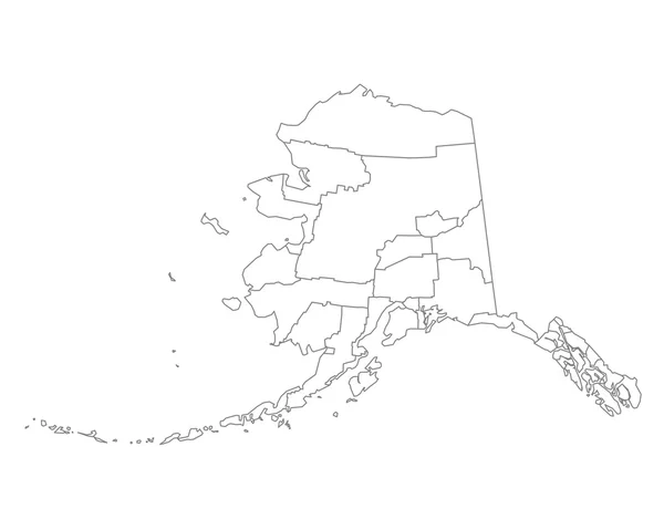 Nauwkeurige kaart van Alaska — Stockvector