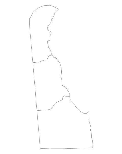 Mapa exato de Delaware — Vetor de Stock