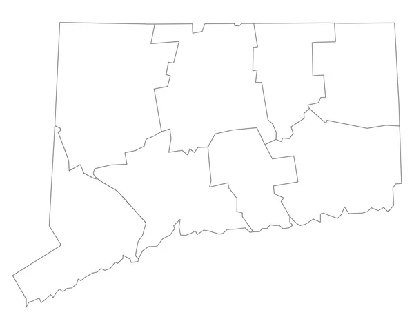 Přesná mapa Connecticut — Stockový vektor