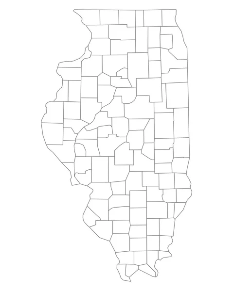 Přesná mapa státu Illinois — Stockový vektor