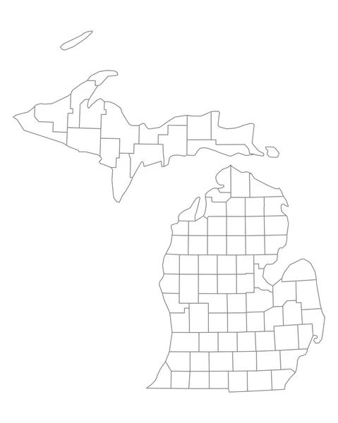 Genaue karte von michigan — Stockvektor