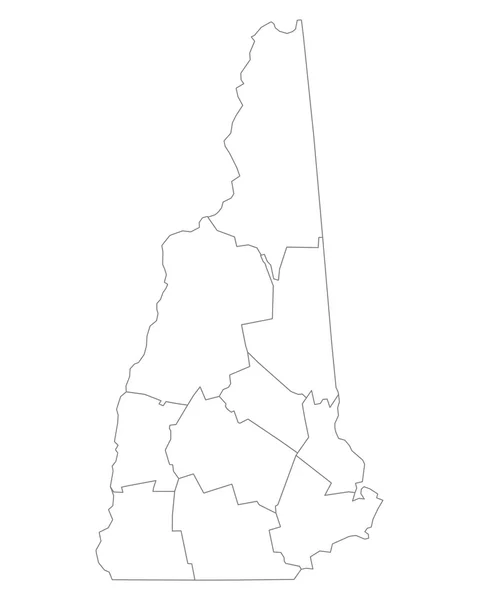 El mapa de New Hampshire — Vector de stock