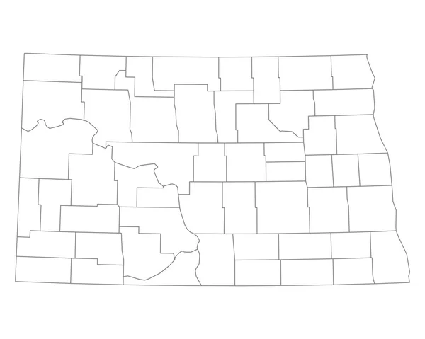 Karta över North Dakota — Stock vektor