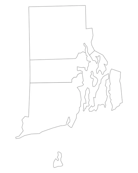 Mapa Rhode ostrova — Stockový vektor