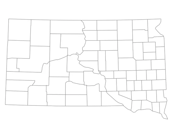Karta över South Dakota — Stock vektor