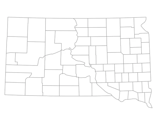 El mapa de Dakota del Sur — Archivo Imágenes Vectoriales