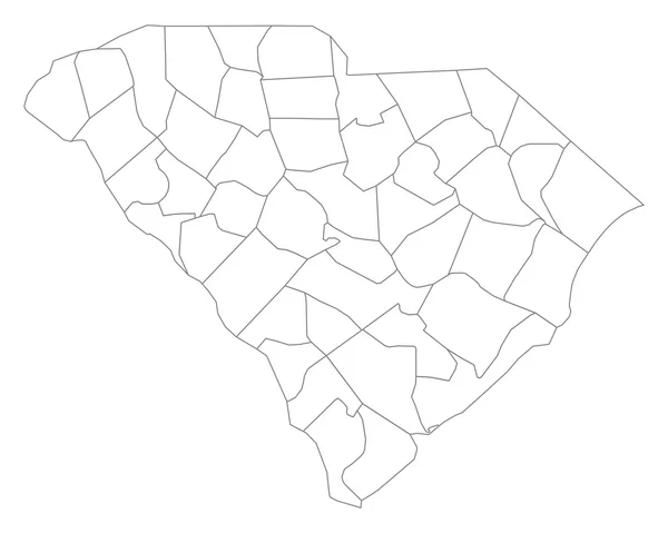Mapa da Carolina do Sul — Vetor de Stock
