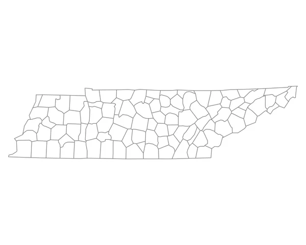 Mappa esatta di Tennessee — Vettoriale Stock