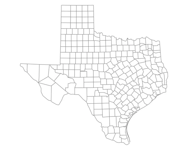 Genaue Karte von Texas — Stockvektor