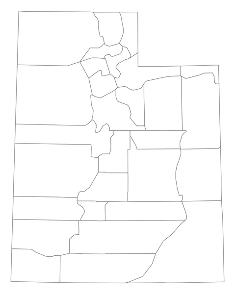 Mapa exacto de Utah — Archivo Imágenes Vectoriales