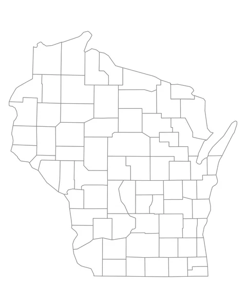 Mapa exacto de Wisconsin — Archivo Imágenes Vectoriales