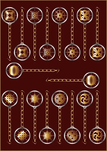 Pendientes con diferentes monogramas . — Archivo Imágenes Vectoriales