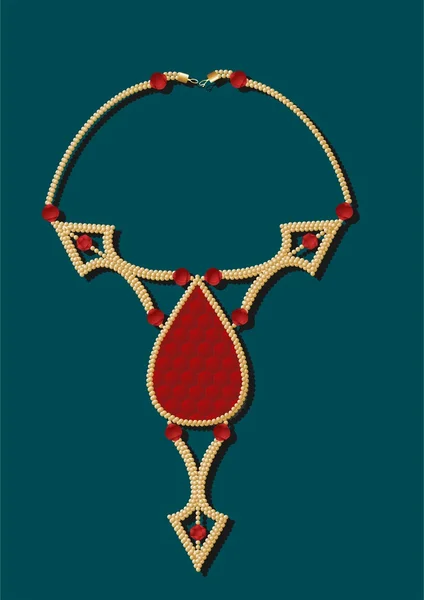 Фигурированное ожерелье . — стоковый вектор