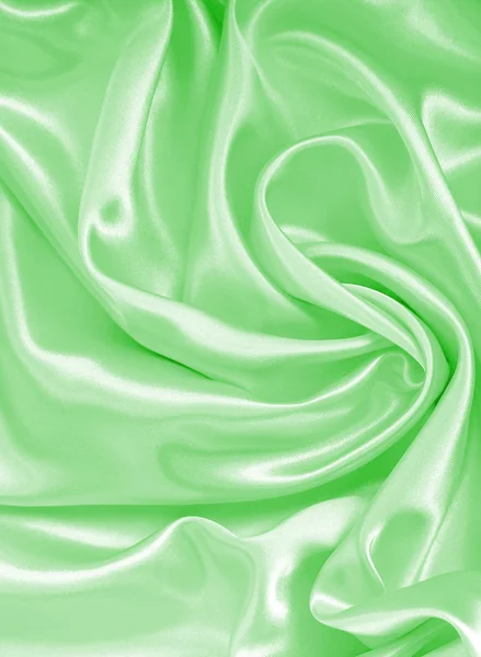 Liscio elegante seta verde o raso texture come sfondo — Foto Stock