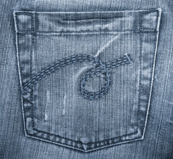 Czarne jeansy tkaniny z kieszeni jako tło — Zdjęcie stockowe