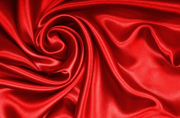 Gładkie elegancki czerwony struktury jedwabiu lub satyny jako tło — Zdjęcie stockowe