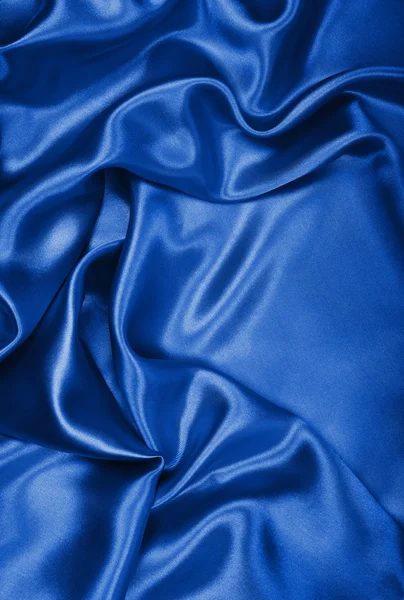 Smooth elegant blue silk or satin as background — Stock Photo, Image