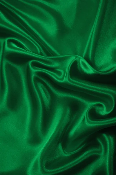 Liscio elegante seta verde o raso come sfondo — Foto Stock