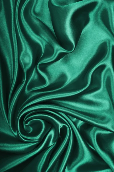 Soie verte élégante lisse ou satin comme fond — Photo