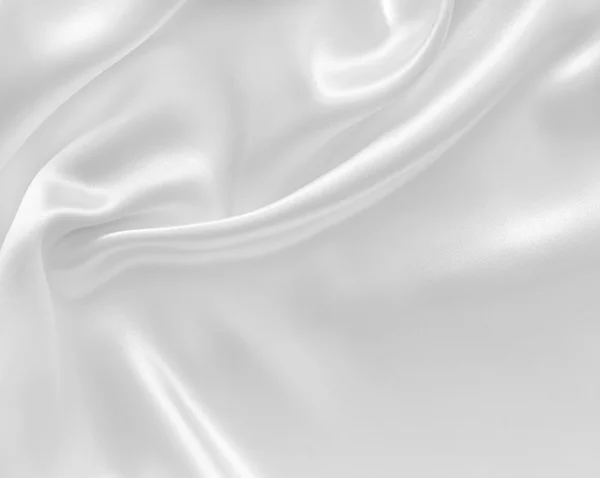 Gładkie elegancki biały struktury jedwabiu lub satyny jako tło wesele — Zdjęcie stockowe