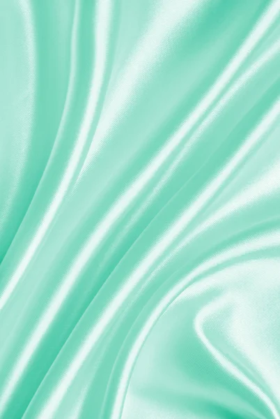 Seda verde elegante lisa o textura de satén como fondo — Foto de Stock